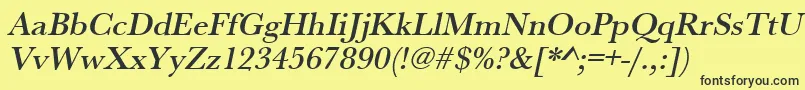 UrwbaskertmedOblique Font – Black Fonts on Yellow Background