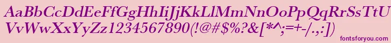 UrwbaskertmedOblique Font – Purple Fonts on Pink Background