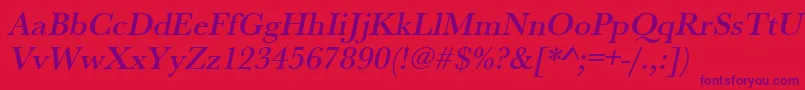 UrwbaskertmedOblique Font – Purple Fonts on Red Background