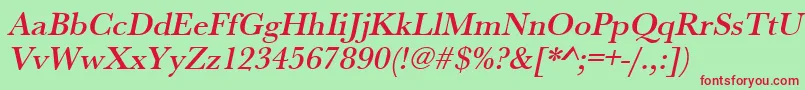 UrwbaskertmedOblique Font – Red Fonts on Green Background