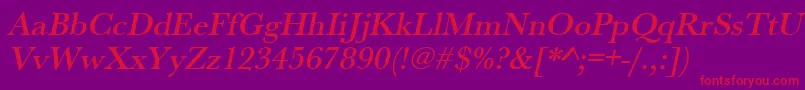 UrwbaskertmedOblique Font – Red Fonts on Purple Background