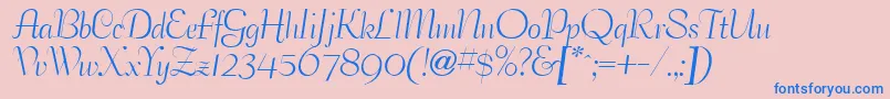 Ballroomtango Font – Blue Fonts on Pink Background