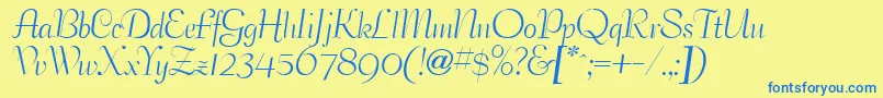 Ballroomtango Font – Blue Fonts on Yellow Background