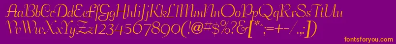 Ballroomtango Font – Orange Fonts on Purple Background