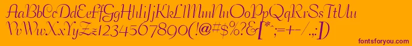 Ballroomtango Font – Purple Fonts on Orange Background