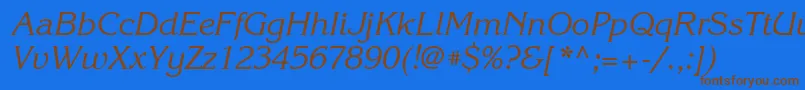 More about KorinnaattItalic Font KorinnaattItalic Font – Brown Fonts on Blue Background