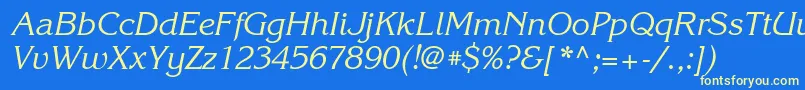 KorinnaattItalic Font – Yellow Fonts on Blue Background