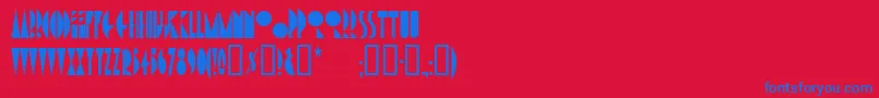 フォントAmsterdamtangram – 赤い背景に青い文字