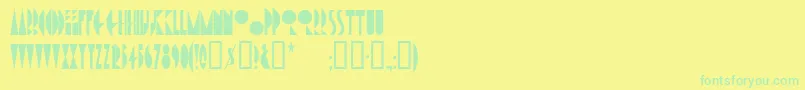 Amsterdamtangram Font – Green Fonts on Yellow Background