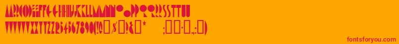 Amsterdamtangram Font – Red Fonts on Orange Background