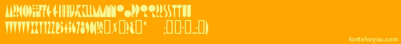 Więcej informacji o czcionce Amsterdamtangram Czcionka Amsterdamtangram – żółte czcionki na pomarańczowym tle