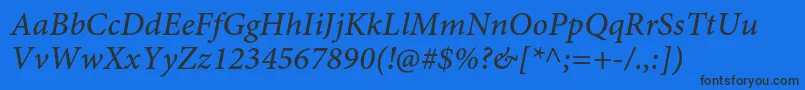 MinionproMediumitcapt Font – Black Fonts on Blue Background