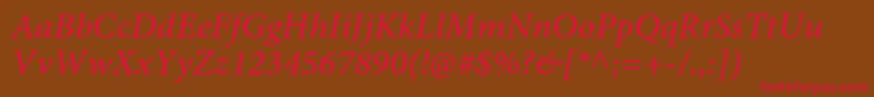 MinionproMediumitcapt Font – Red Fonts on Brown Background