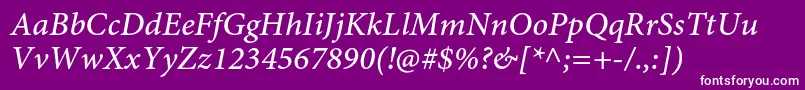 MinionproMediumitcapt Font – White Fonts on Purple Background