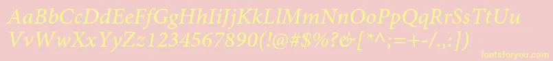 MinionproMediumitcapt Font – Yellow Fonts on Pink Background