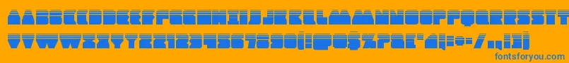Шрифт Contourofdutyhalf – синие шрифты на оранжевом фоне