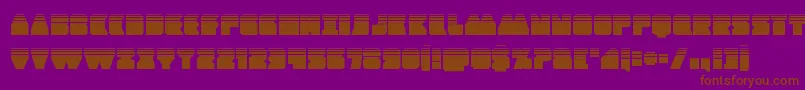 フォントContourofdutyhalf – 紫色の背景に茶色のフォント