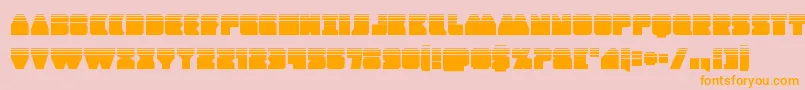 Contourofdutyhalf-Schriftart – Orangefarbene Schriften auf rosa Hintergrund