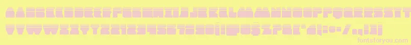 Contourofdutyhalf-fontti – vaaleanpunaiset fontit keltaisella taustalla