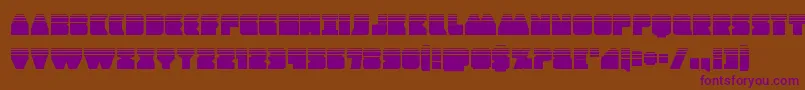 フォントContourofdutyhalf – 紫色のフォント、茶色の背景