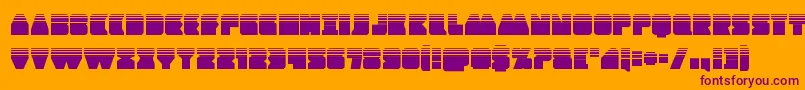 Czcionka Contourofdutyhalf – fioletowe czcionki na pomarańczowym tle