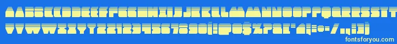 Contourofdutyhalf-fontti – keltaiset fontit sinisellä taustalla