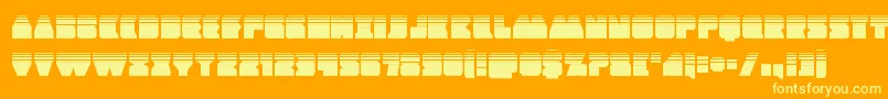 Шрифт Contourofdutyhalf – жёлтые шрифты на оранжевом фоне