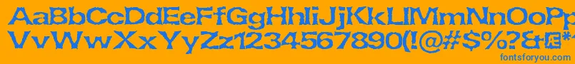 LethargicBrk-Schriftart – Blaue Schriften auf orangefarbenem Hintergrund