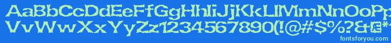 LethargicBrk Font – Green Fonts on Blue Background