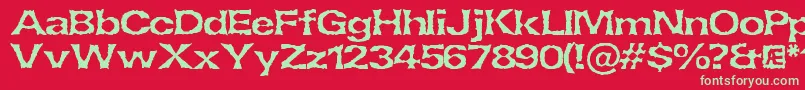 LethargicBrk Font – Green Fonts on Red Background