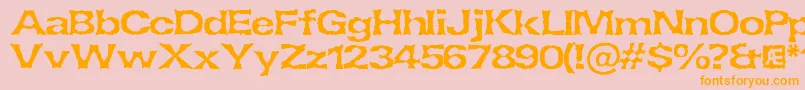 LethargicBrk-Schriftart – Orangefarbene Schriften auf rosa Hintergrund