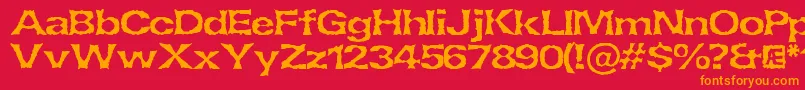 LethargicBrk Font – Orange Fonts on Red Background