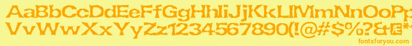 LethargicBrk-Schriftart – Orangefarbene Schriften auf gelbem Hintergrund