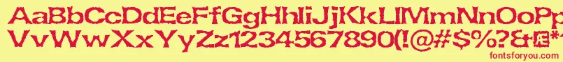 LethargicBrk Font – Red Fonts on Yellow Background