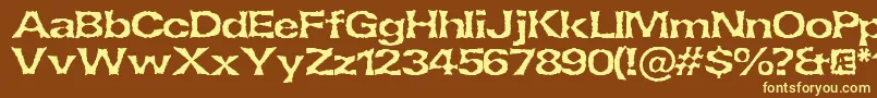 LethargicBrk-Schriftart – Gelbe Schriften auf braunem Hintergrund