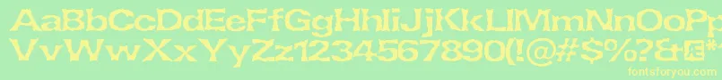 LethargicBrk Font – Yellow Fonts on Green Background