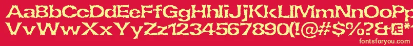 LethargicBrk Font – Yellow Fonts on Red Background