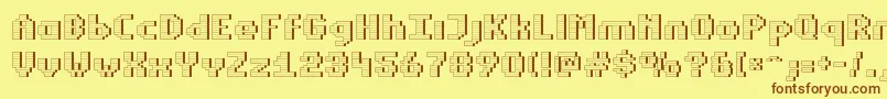 EstrogenWall-fontti – ruskeat fontit keltaisella taustalla