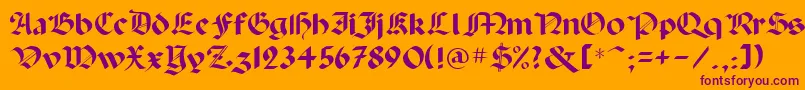 フォントPaladpcr – オレンジの背景に紫のフォント