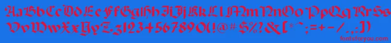 Paladpcr Font – Red Fonts on Blue Background
