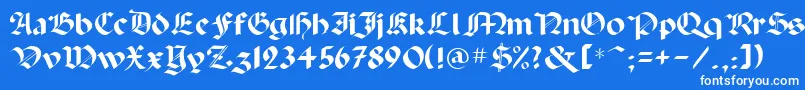 フォントPaladpcr – 青い背景に白い文字