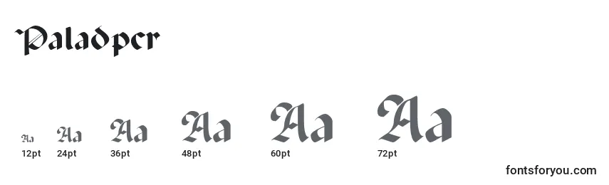 Размеры шрифта Paladpcr
