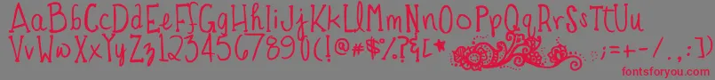 Fonte TheToadfrog – fontes vermelhas em um fundo cinza