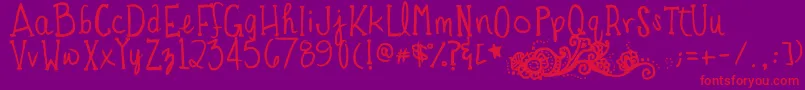 TheToadfrog-fontti – punaiset fontit violetilla taustalla