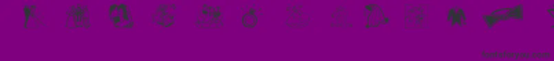 Aezweddingdings Font – Black Fonts on Purple Background