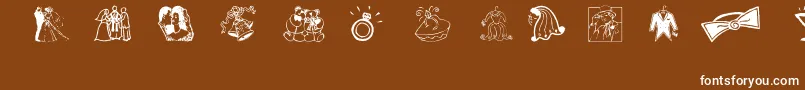 Шрифт Aezweddingdings – белые шрифты на коричневом фоне