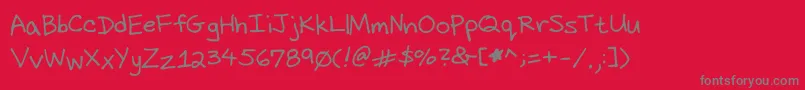 Dickshandwriting Font – Gray Fonts on Red Background