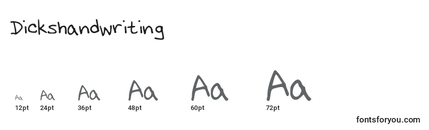 Размеры шрифта Dickshandwriting