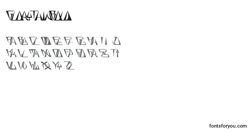 Schriftart GloryThinBold – Alphabet, Zahlen, spezielle Symbole