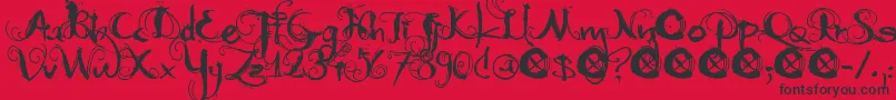 DkMoonlightShadow Font – Black Fonts on Red Background